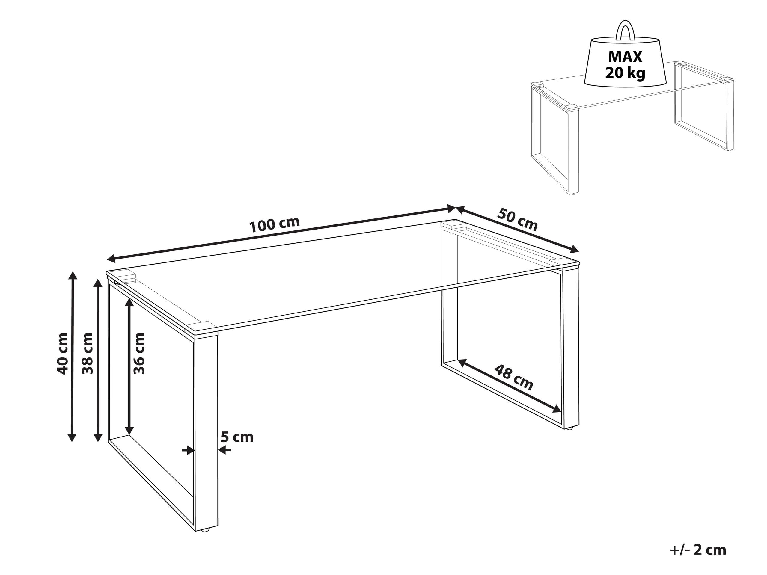 Beliani Moderner Couchtisch mit Edelstahlgestell Glasplatte Silber Tilon