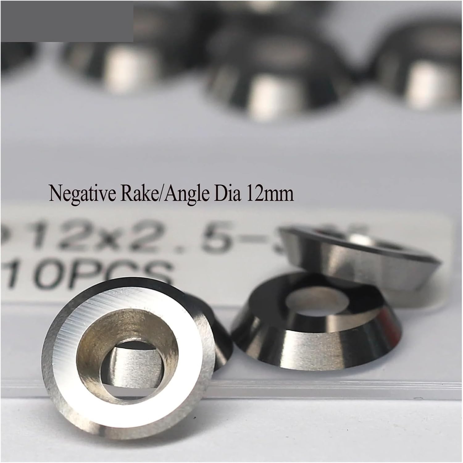 Carbide Replacement Inserts 12mm/16mm Round Carbide Inserts Negative Rake Turning Tools Replacement Cutters for Lathe Tools DIY Tools(A 12x2.5mm-10PCS)