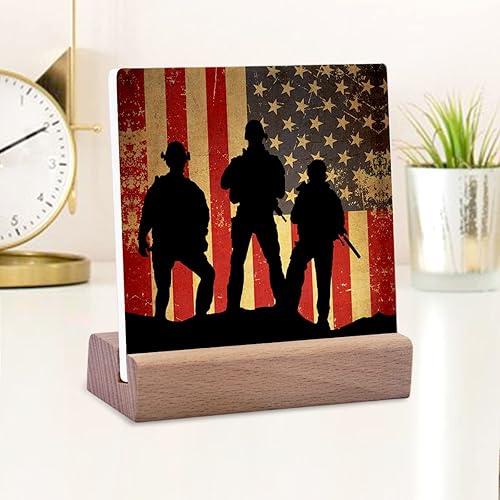 Miniatura 5 de Behind Every Child Who Believes in Themselves is a Teacher Desk Decorativo, Placa de cerámica con soporte de madera para profesores, oficina,