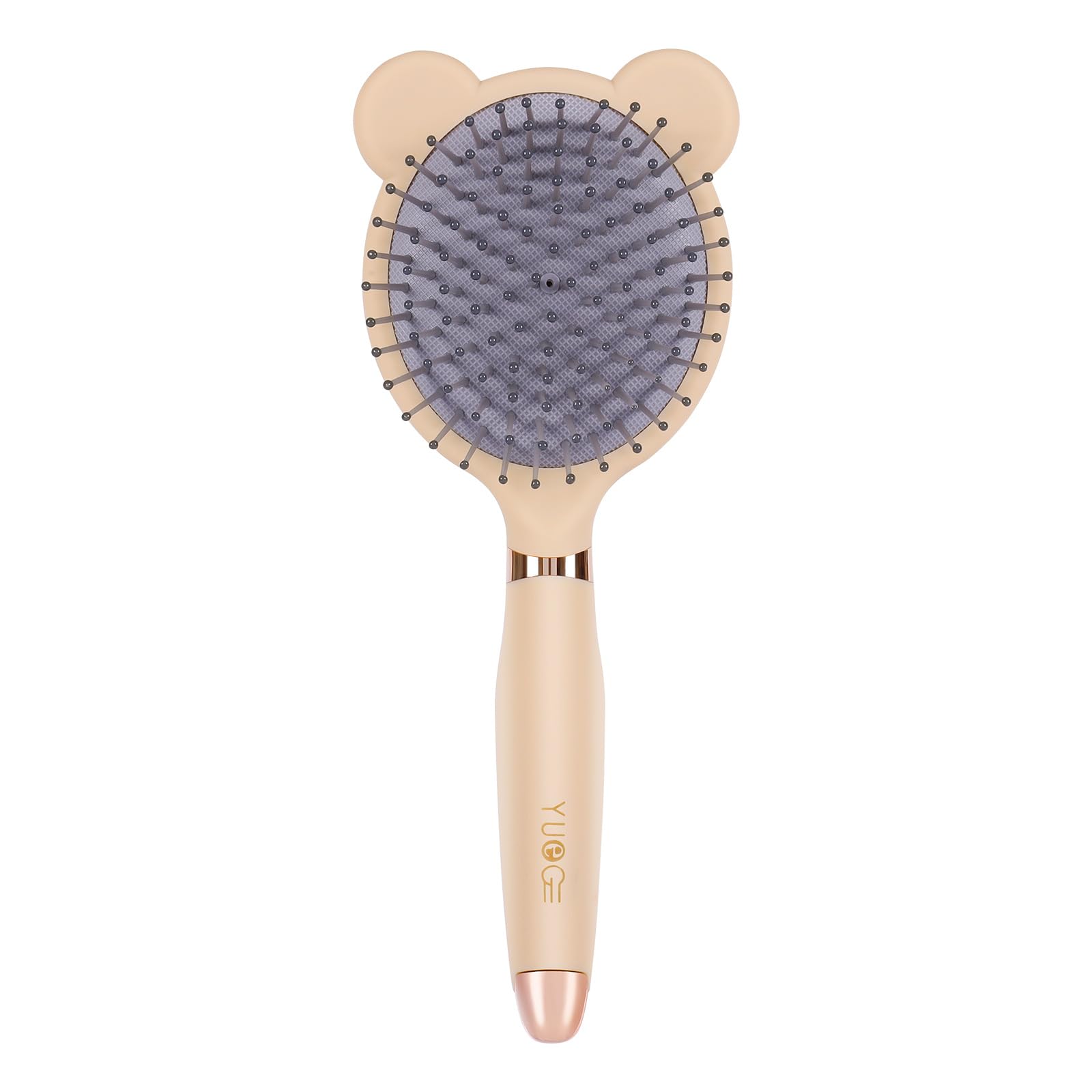 Slopehill Professional Hair Brush, Stress-Free & No Snags Hair Brush with Grooved Nonslip Handle, Perfect for Everyday Brushing, Designed for All Hair Types and Lengths (Yellow, Cute Bear)