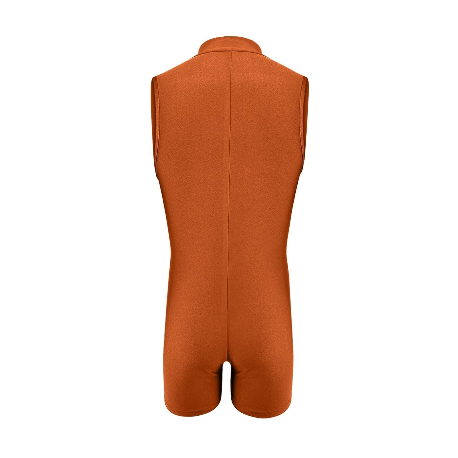 Hombre Cuello Alto Cremallera Deporte Fitness Mono Mono Mono Gimnasio Body Traje de Baño Gimnasia Maillot Natación Traje de Baño Hombres Traje de Baño Camiseta Interior Sin Mangas Mono