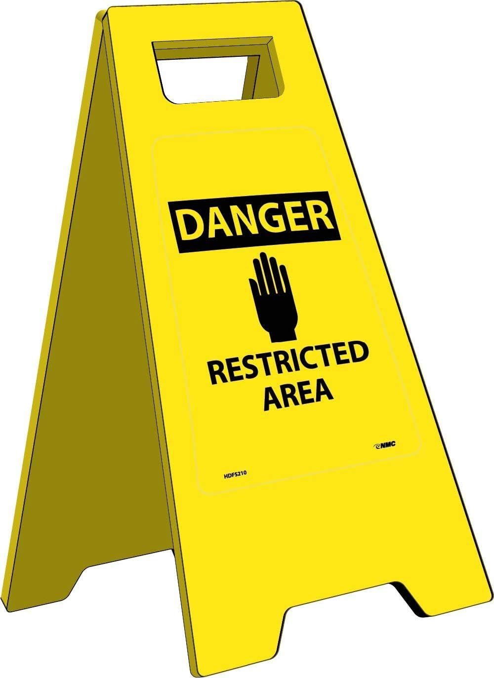 HDFS210 Danger Restricted Area Heavy Duty Floor Sign, 24.63 x 10.75
