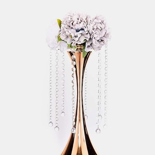 Miniatura 6 de Efavormart - Juego de 8 guirnaldas de cristal acrílico transparente de 13 pulgadas, cadenas octogonales con cuentas para decoración de bodas,