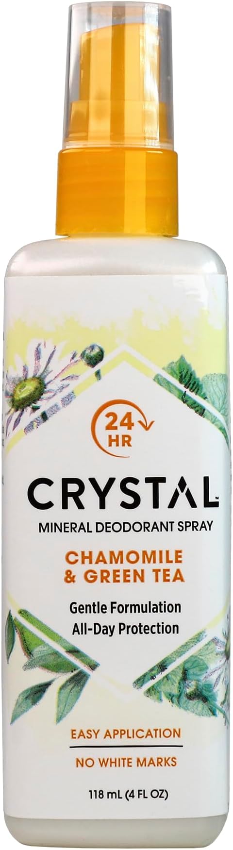 Mineral Deodorant Spray, Chamomile & Green Tea, All Over Body Deodorant, 4.0 Oz