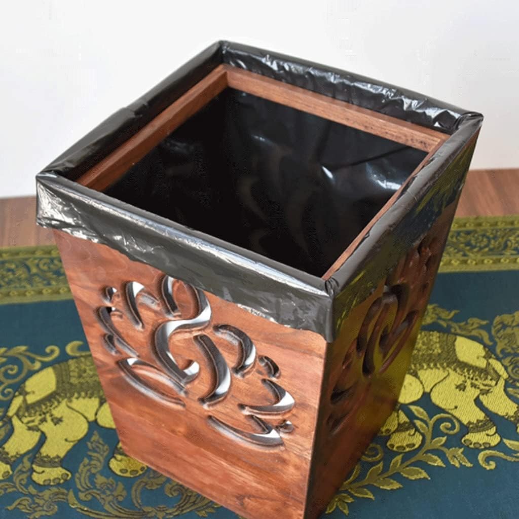 Trash Can Garbage Can Trash Bin Natural Wood Wastebasket Garbage Container Bin for Bathrooms Powder Rooms Kitchens Offices Trashcan Garbage Bin (Color : OneColor, Size : 20x25cm)