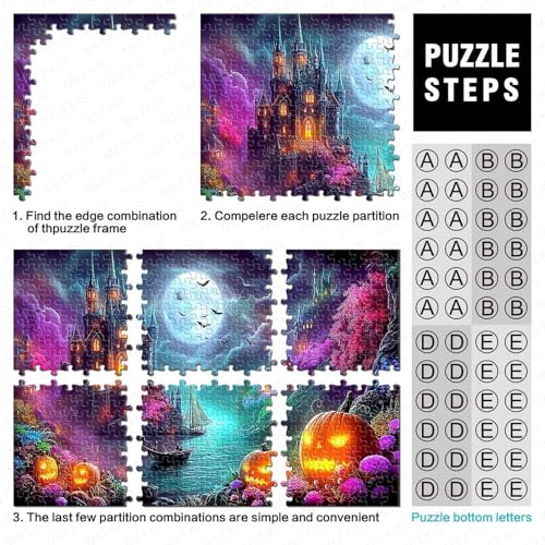 Puzzle de 1000 piezas para adultos, rompecabezas de Halloween y decoración de 70x50cm 4