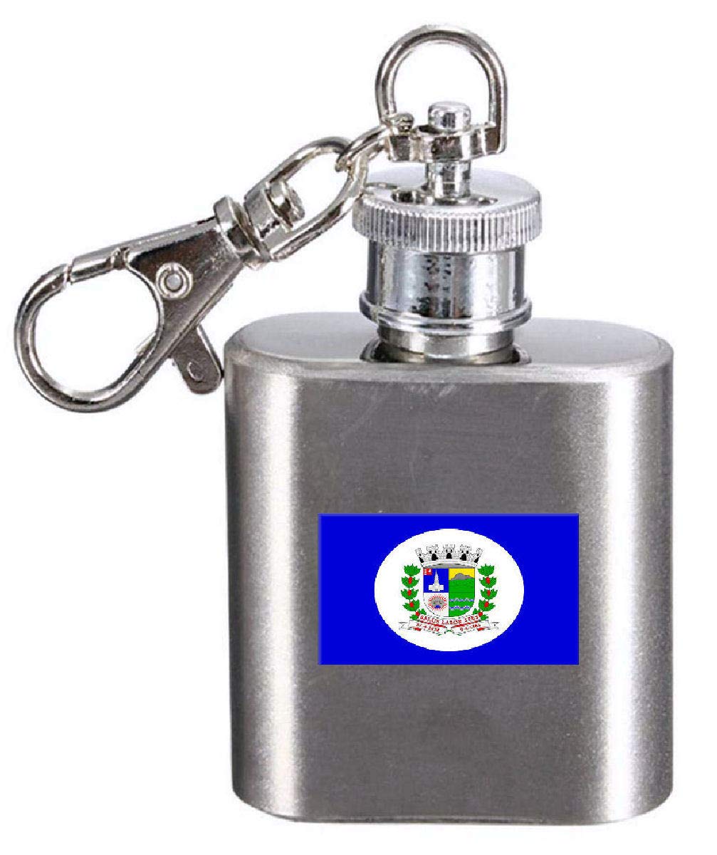 Flasque porte-clés gravé Rio de Janeiro en acier inoxydable finition premium