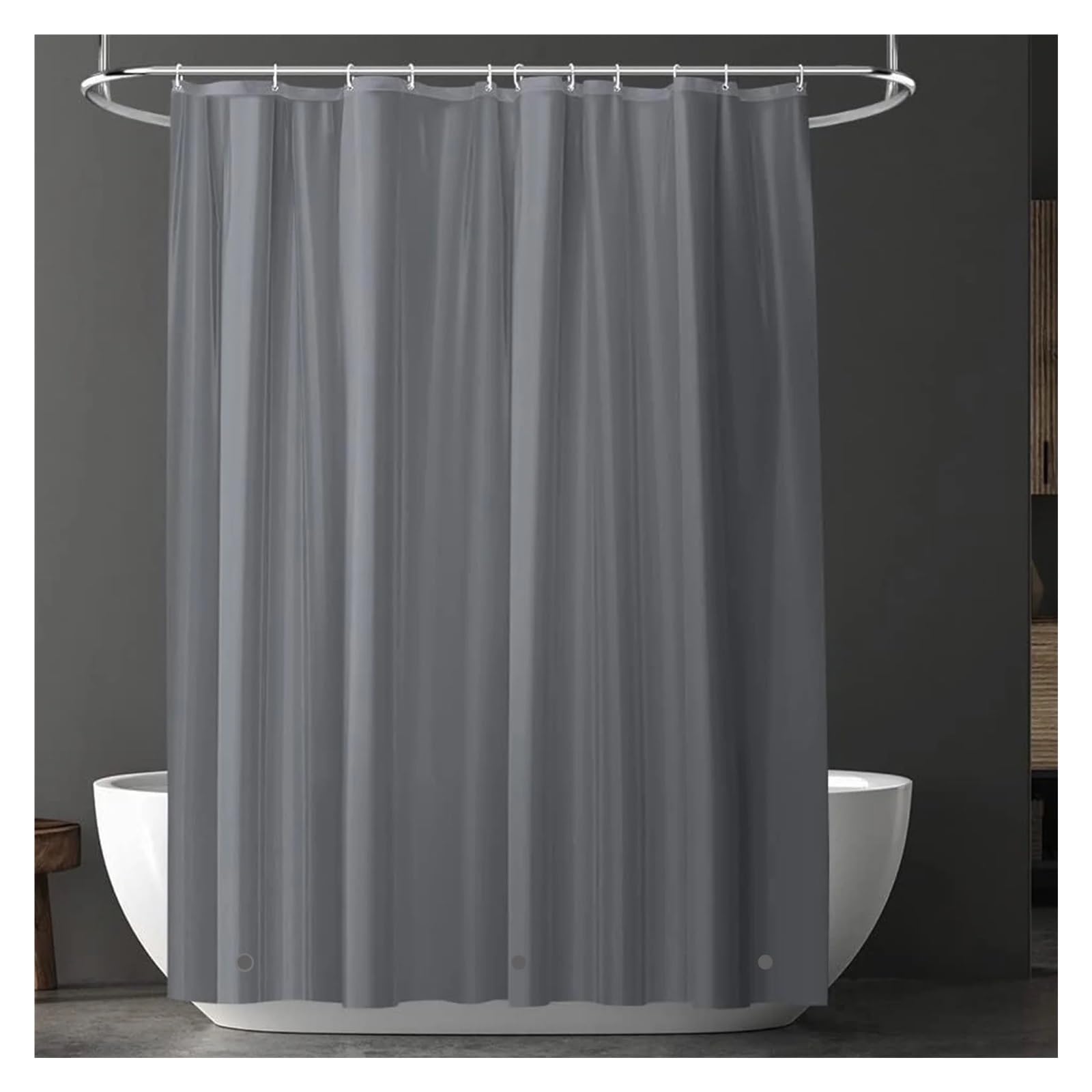PIGENEQW Shower Liner Cloth Waterproof 1pcs Gray Shower Curtain Liner with Hooks Bath Accessories(120x180cm)