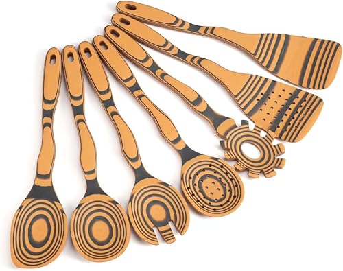 Miniatura 12 de Apto para lavavajillas y sin mantenimiento, cucharas de madera resistentes para cocinar, juego de 6 utensilios de cocina de madera artesanales para