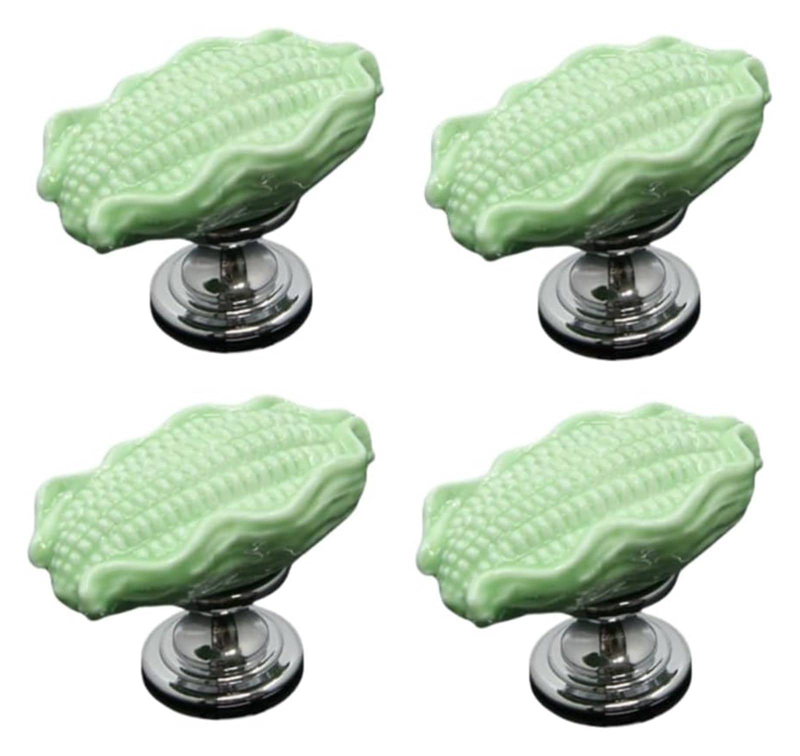 LQZAXSRDR Ceramic Cupboard Drawer Handle Knobs, Ceramic Door Knobs, 4 Pcs and Zinc Alloy Drawer Handles Multicolor 49x36x31mm(Green)