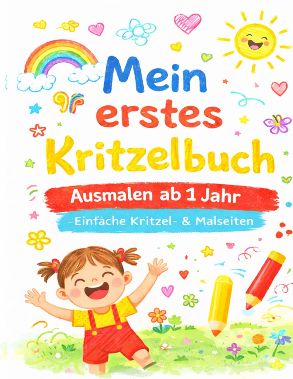 Kritzelbuch ab 1 Jahr: Liebevoll gestaltetes Malbuch für Kleinkinder ab 1 Jahr: Erstes Ausmalbuch mit großen Motiven zum Ausmalen | Förderung der Kreativität und Motorik