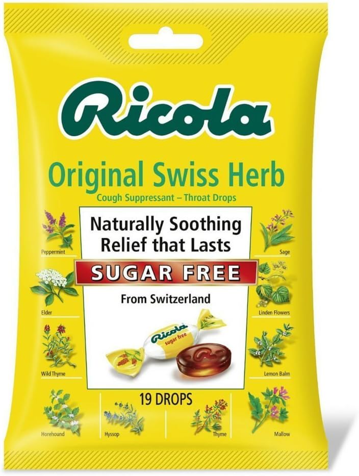 Ricola Sugar Free Drops - Swiss Herb (Case of 24)