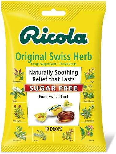 Ricola Gotas sin azúcar - Hierba suiza (caja de 24)