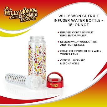 Willy Wonka Fruit Infuser Water Bottle - Not Machine Specific