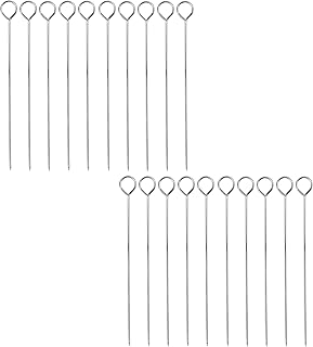 Invero® Pack of 20 - BBQ Collection - Barbecue Stainless Steel Skewers - Ideal for Party Grill Kebabs Fountain Meat Vegetables and More - 35cm