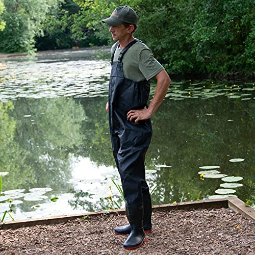 DNA Leisure Mens PVC Black Chest Waders and Boots Flood Work Carp Fly Fishing Size 7 8 9 10 11 12 (Size 44 UK Size 10) - Image 2