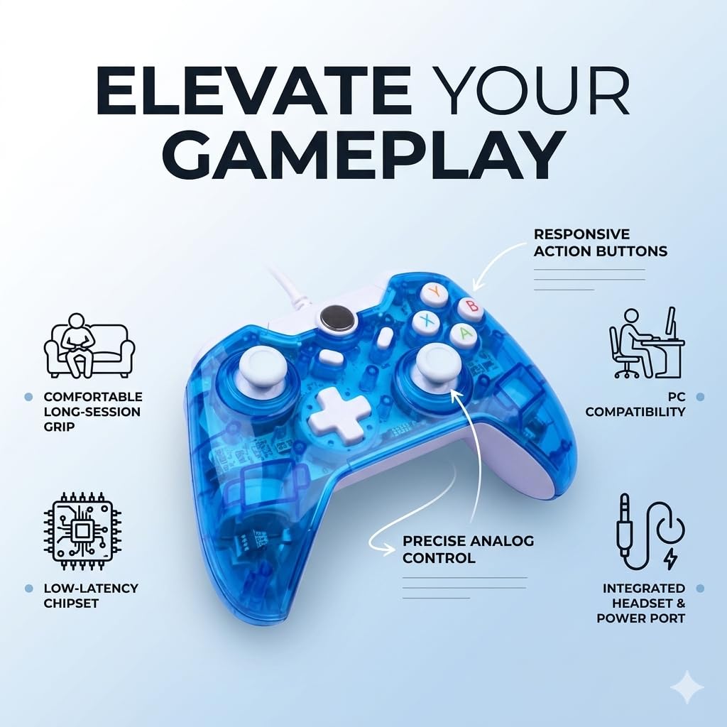 Gaming Controller Wired USB Game Controller for PC,Windows, Android, Nintendo Switch & Steam Deck,Hall Effect Joysticks, Turbo Function,Dual Vibration Gamepad,Plug and Play Ergonomic Gaming Controller