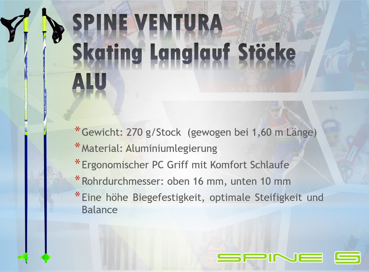 Spine Ventura ALU Langlaufstöcke Skating Stöcke Skistöcke