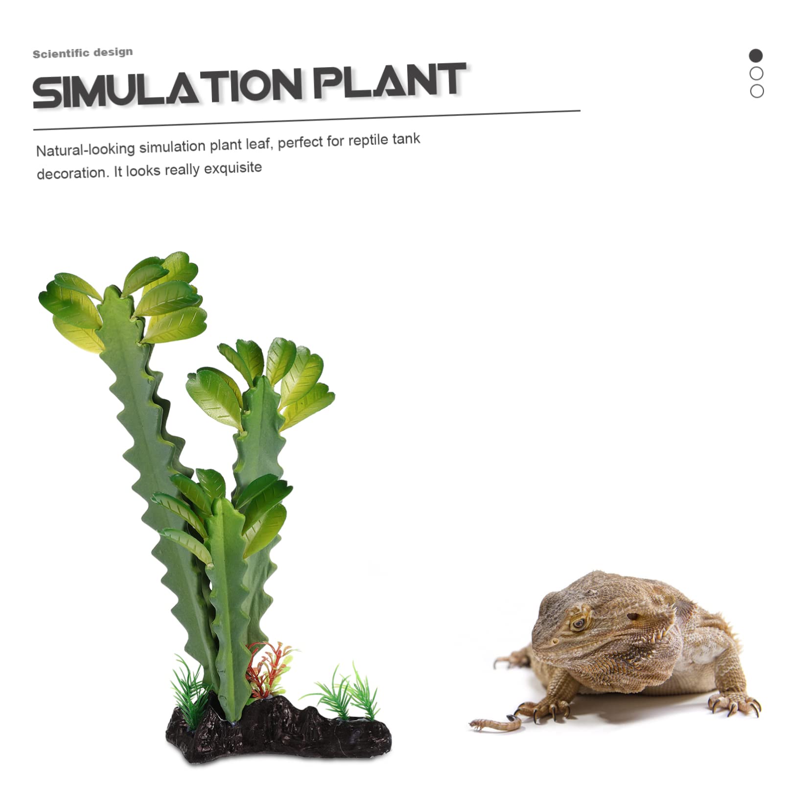 Sosoport 2pièces Plante De Cachette pour Lézard Fausse Plante Résine pour Terrarium Décoration Naturelle pour Reptiles Et Amphibiens pour Aquariums Et Terrariums