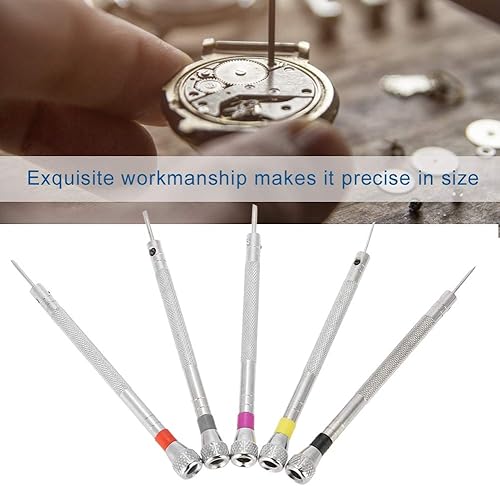 Miniatura 2 de 5 piezas de destornillador ranurado de hoja plana de precisión, destornilladores ranurados, joyería relojero, gafas, relojero, kit de herramientas