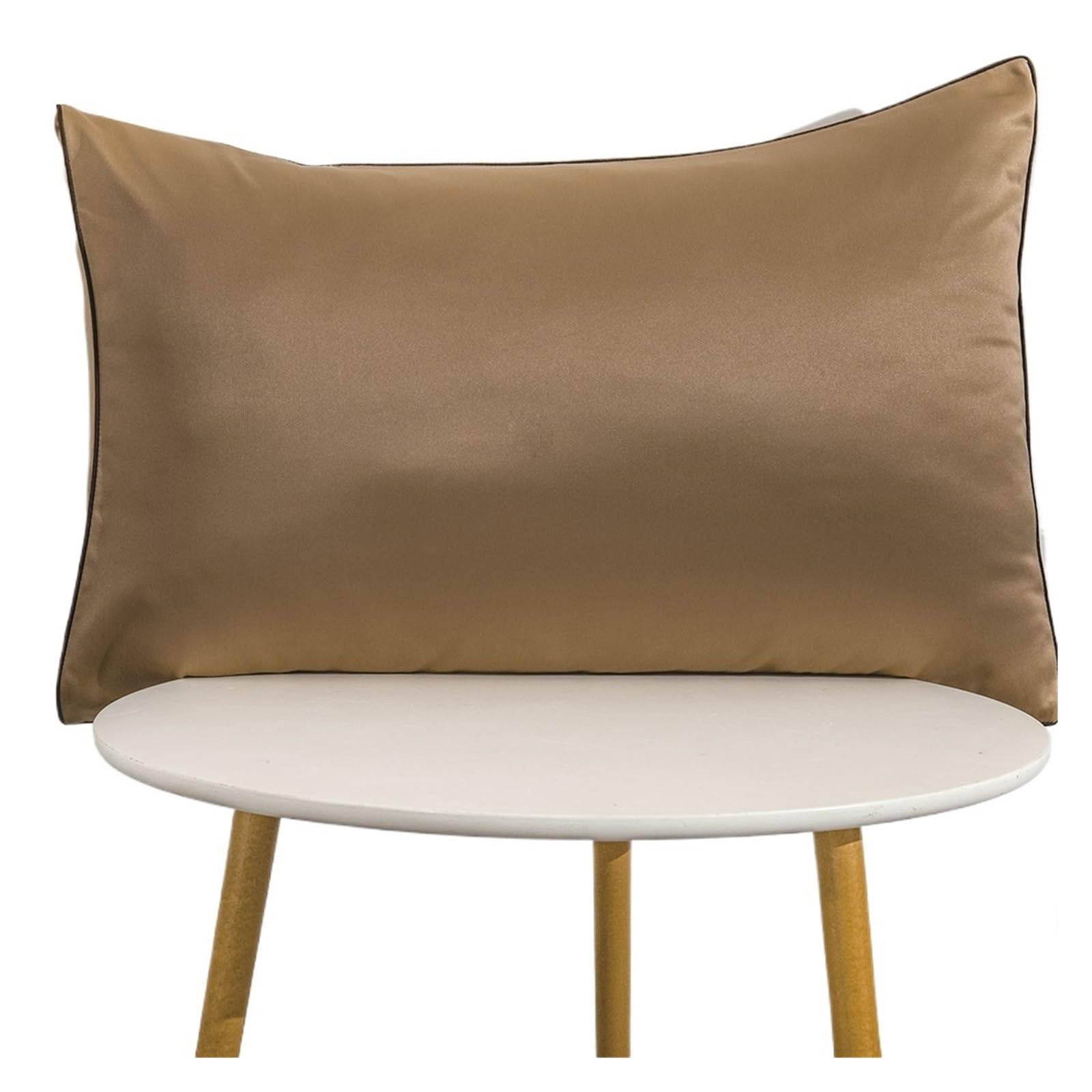 Silky Pillow Covers, Silk Pillowcase Envelope Bedd Cover Multicolor 70x48cm for Beauty Sleep(Brown)