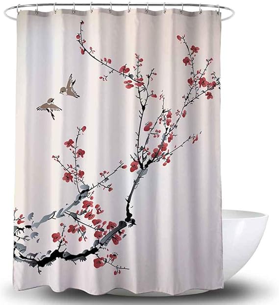Heavy Duty Waterproof Fabric Bathroom Shower Curtain Bath