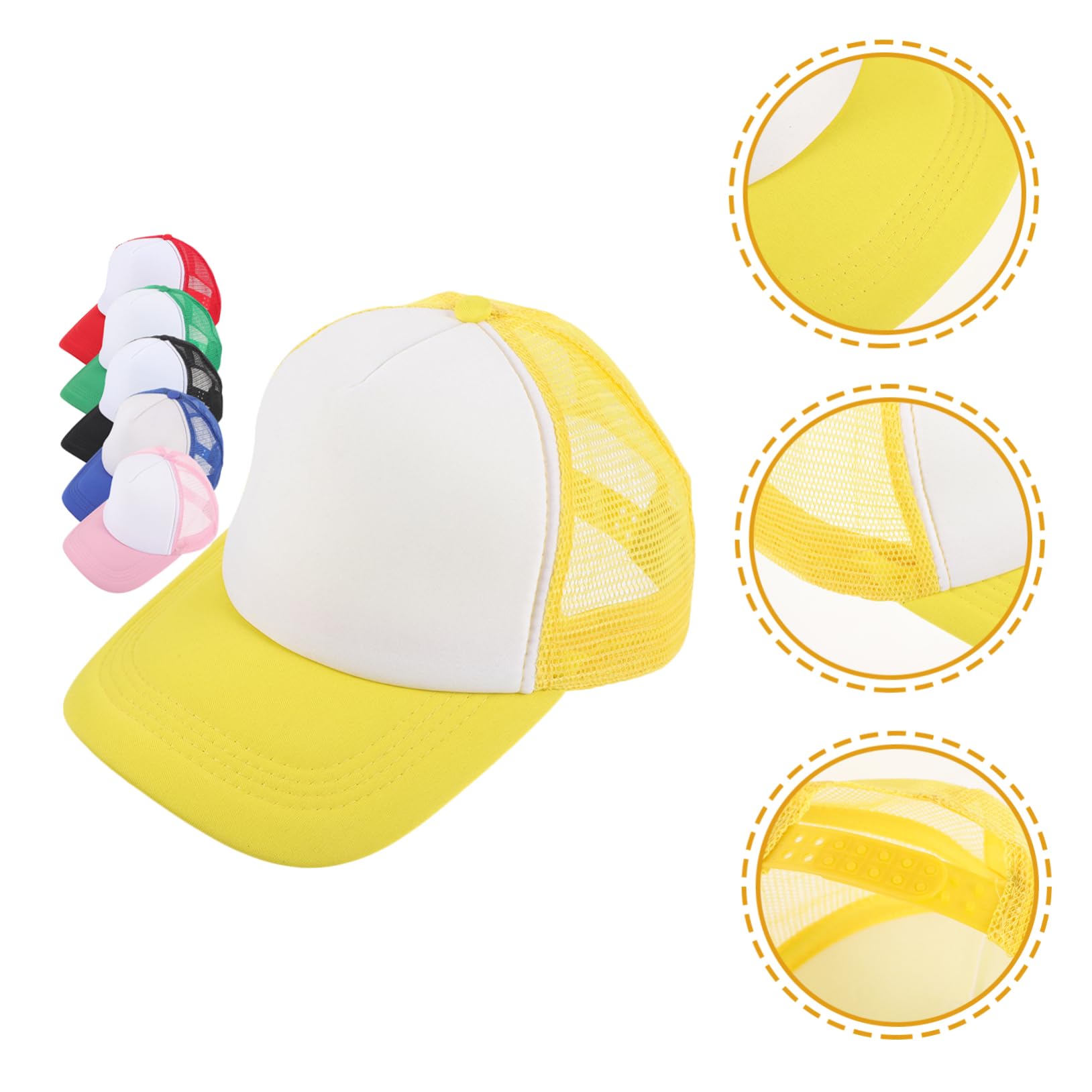 Holibanna 6pezzi Baseball Vuoti per Sublimazione Regolabili Traspirante per attività all per Personalizzazione