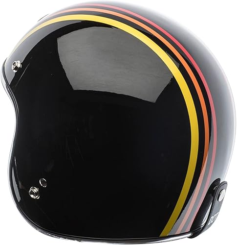 Miniatura 2 de TORC T50 Route 66 Lucky 13 - Casco abierto con gráficos Craneo, cruiser-motocicletas, XXL, Negro brillante 1978