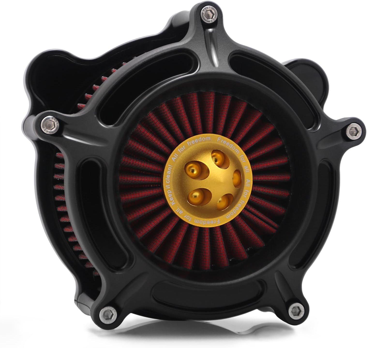 For harley davidson Sportster Air Cleaner filter street road glide M8 softail dyna 103 107 air intake Road King touring (OPS Black - Red -Gold spike, Model C : Softail 16-17,Touring 08-16)