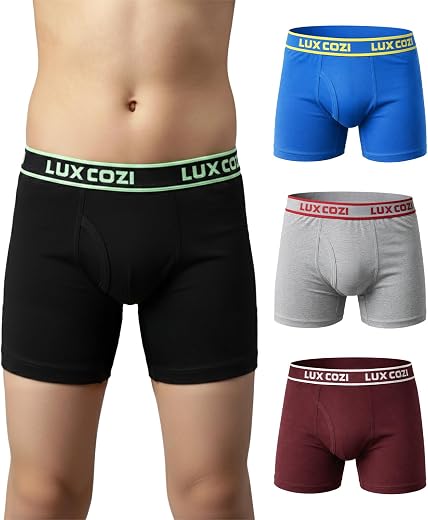 Lux Cozi Boy's Super Combed Cotton Outer Elastic Solid Trunk with Ultra Soft Waistband | Colors May Vary |