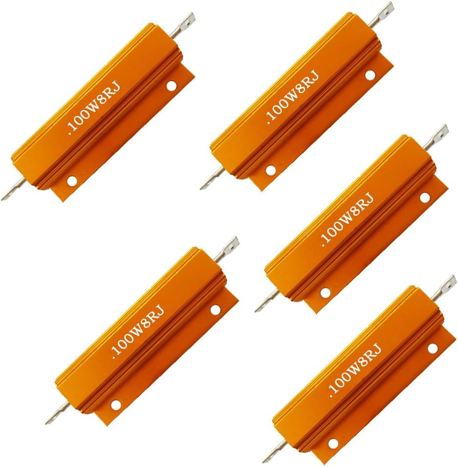 Comidox Set of 5 100W Watt Shell Power Aluminum Housed Case Wirewound Resistor 8R Ohm
