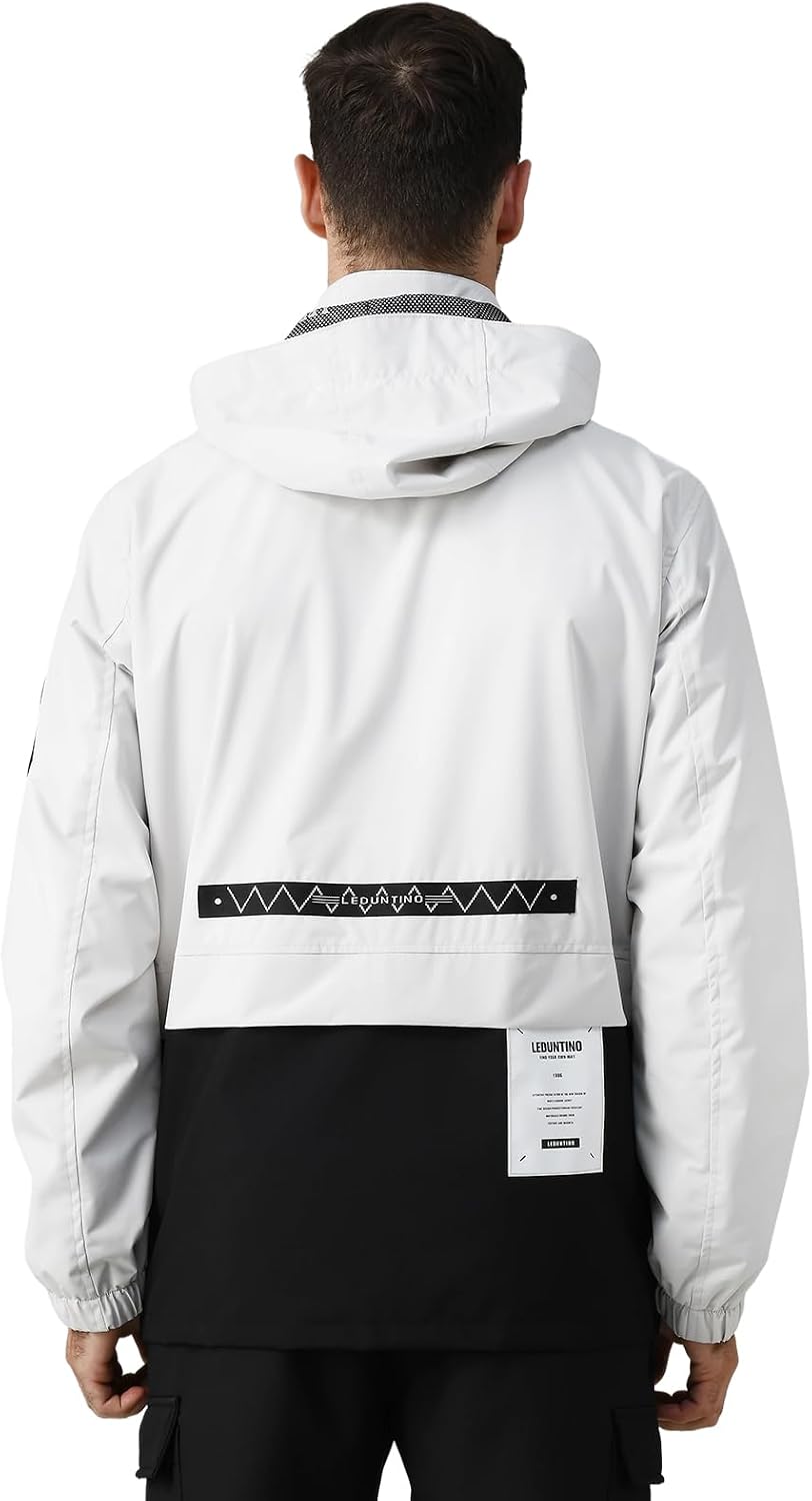 Men's Winter Skiing Jacket Water-Resistant Fleece-Lined Casual Coat Composite Outdoor Apparel with Hood