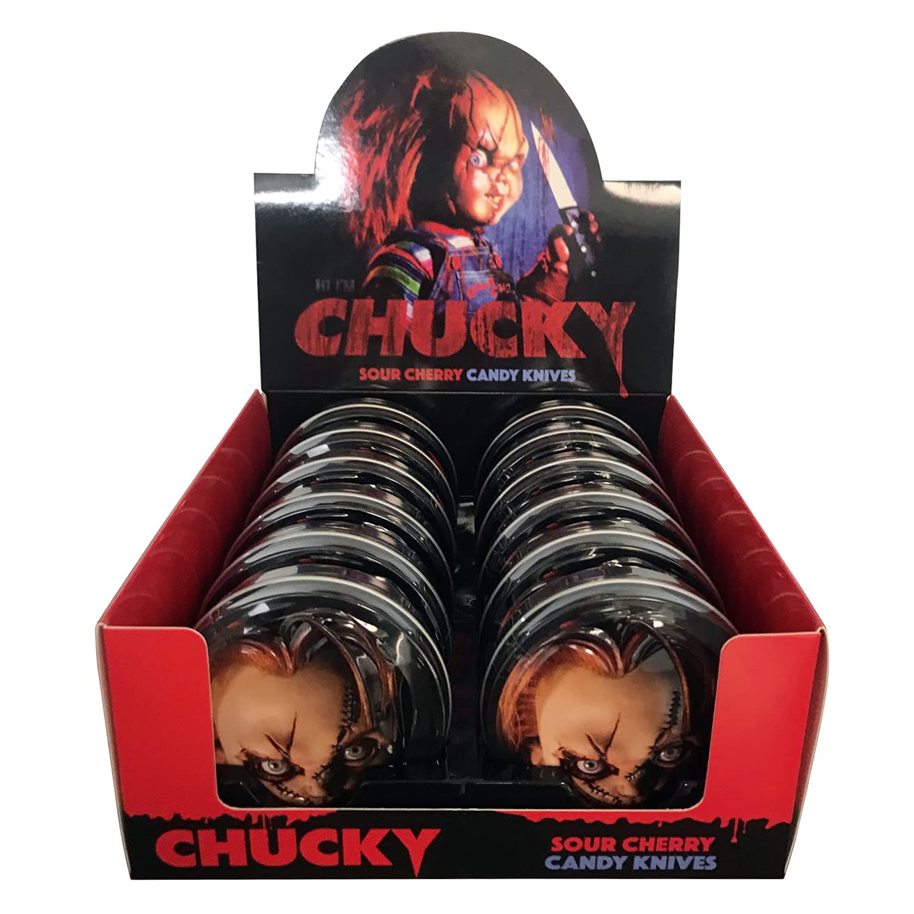 Boston America Child's Play Chucky Sour Cherry Candy Knives - 12 Count Display Box