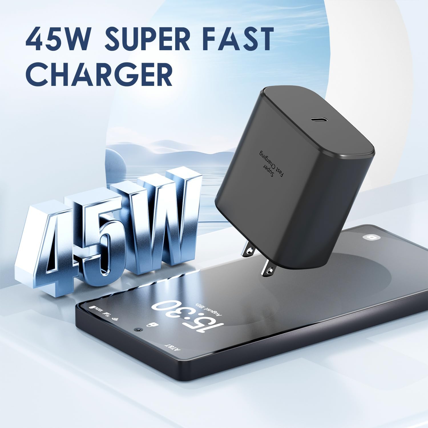 Samsung 45W Super Fast Phone Charger, 45W Type-C Android Phone Charger Fast Charging Block with 10FT Type C Cords for Samsung Galaxy S26 Ultra/S25 Ultra/S24 Ultra/S23 Ultra/S23+/S22, TabS9/S8-3 Pack