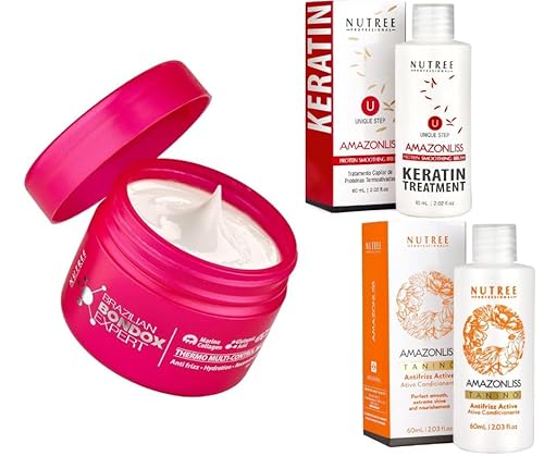 Hair Mask for Damaged Hair Brazilian Bondox & Brazilian Keratin Smoothing Treatment & Tanino