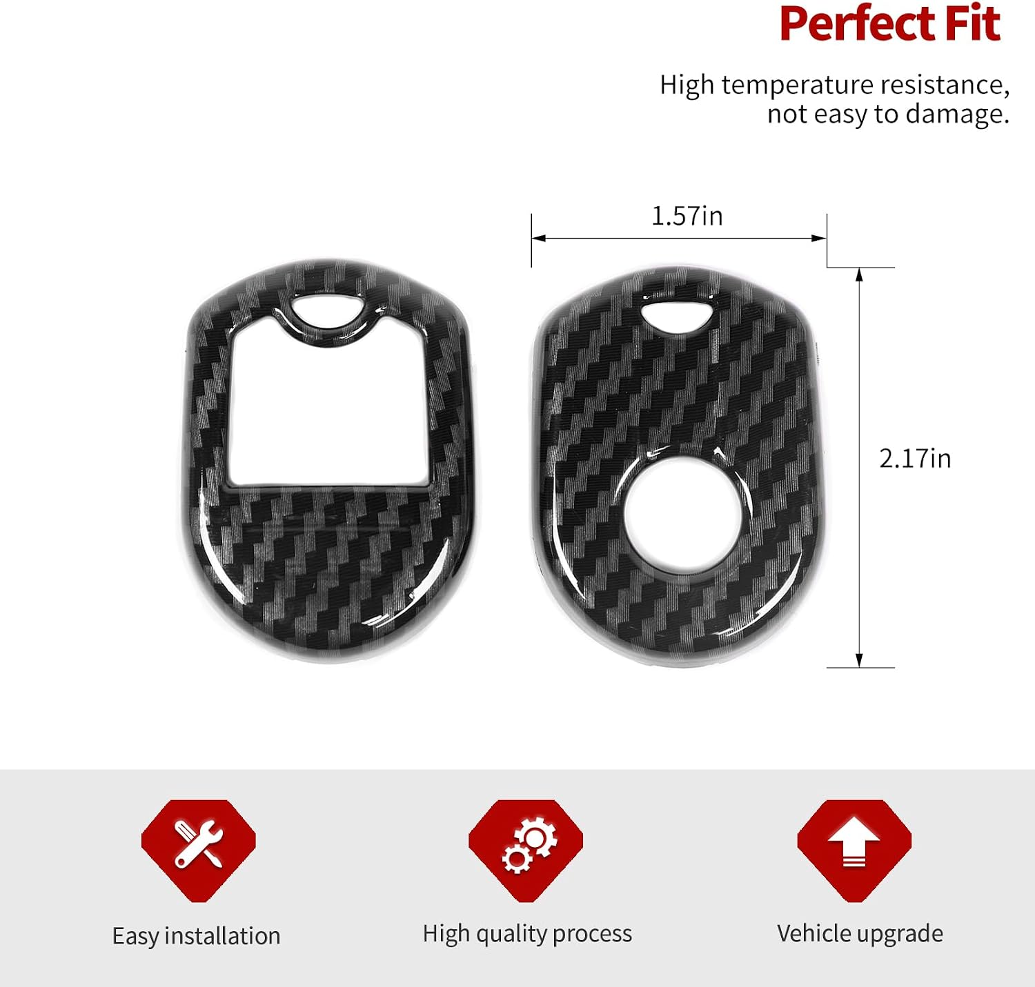 Key Fob Cover Case Protector Fit for Ford F150 2009-2014, Fit for Ford Mustang 2010-2014 (Carbon Fiber)