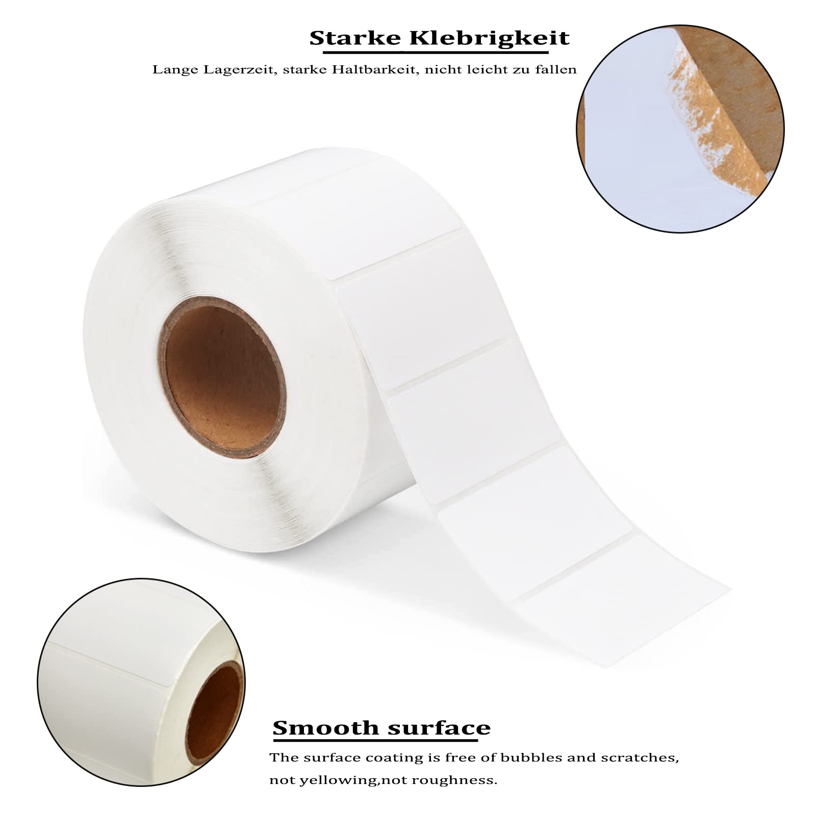 2000 Etichette Adesive Bianche - 50x25 Mm | Su Rotolo | Impermeabili, Rimovibili | Per Cancelleria E Organizzazione - Foto 4