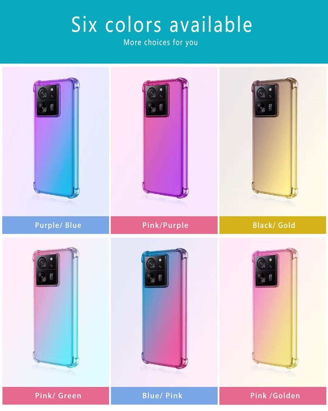 JIAFEI Cover per Xiaomi Redmi A5 4G Custodia Protettiva in TPU Morbida Ultrasottile Antiurto ad Angoli Protezione per Fotocamera Schermo Gradienti Trasparenti Rosa/Oro