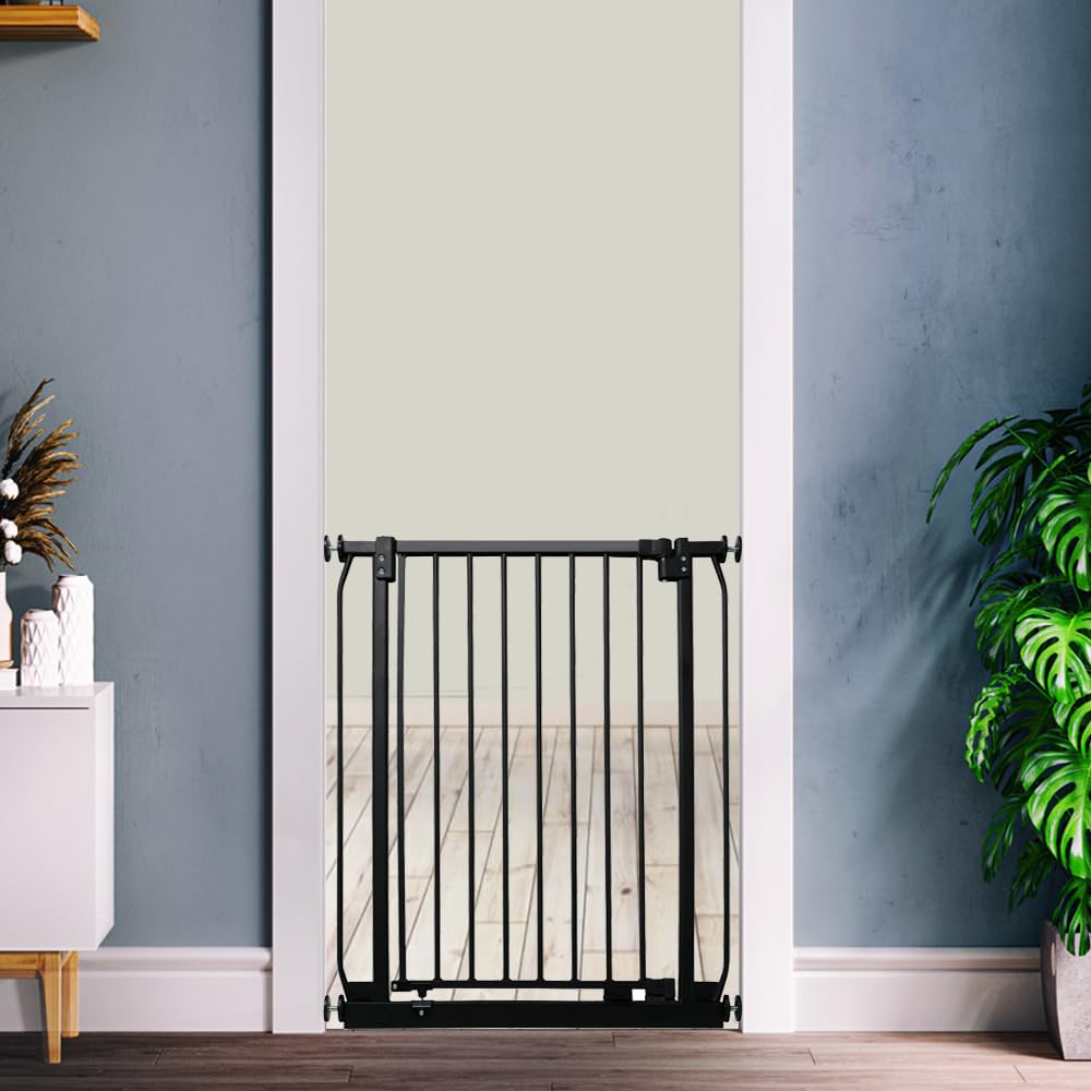 Safetots Barrière de Sécurité Elite, Barrière d'Escalier à Fixation par Pression, Barrière de Sécurité pour Bébé pour Portes et Couloirs, Installation Facile, 71cm - 80cm, Couleur Noir Mat