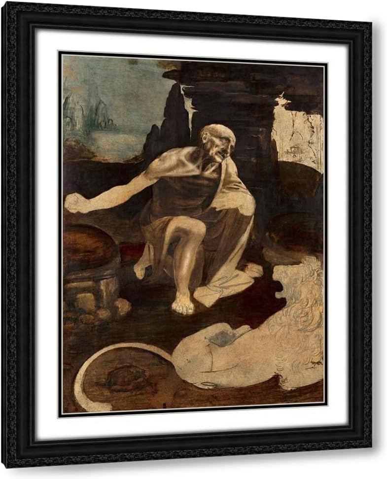 ArtDirect Saint Jerome in the Wilderness 14x18 Gallery Wrapped Canvas Museum Art by da Vinci, Leonardo