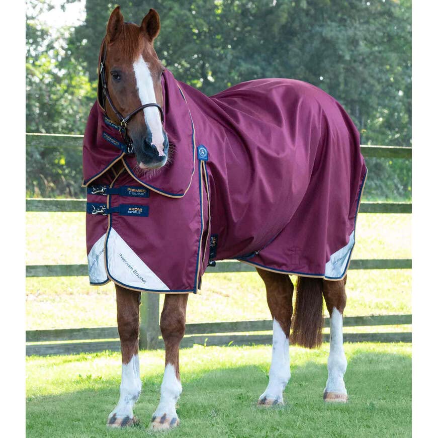 Coperta per cavalli da esterno con copricollo Premier Equine Akoni Stratus 0g