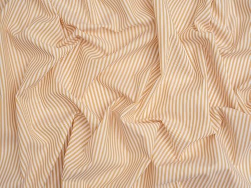 Minerva Core Range Ochre Stripe Yarn Dyed Cotton Chambray Fabric for Dressmaking - 144cm Wide - per metre