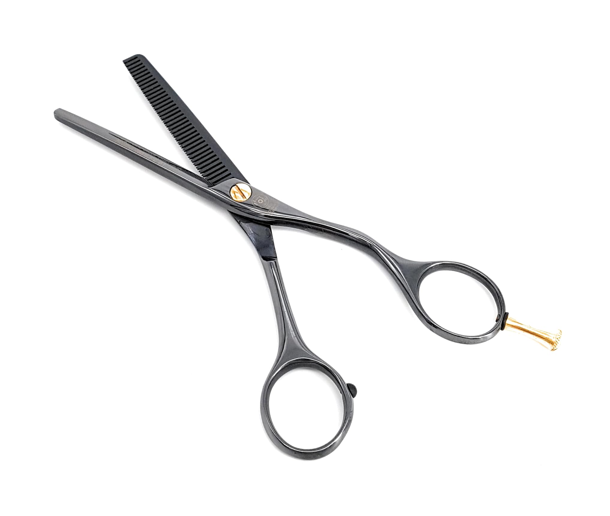 NTS - Forbici per sfoltire Ergo Black Titan Line 5,5" 35ZE | Forbici professionali da parrucchiere nere | rivestite in titanio