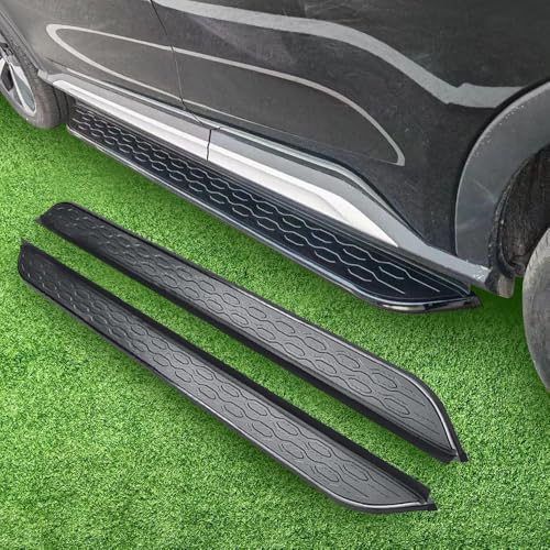 2PCS Black Side Step Bar Aluminium Fits for Jeep Compass 2017-2023 2024 Fixed Door Running Board Step Bars Pedal Door Protector (with Bracket)
