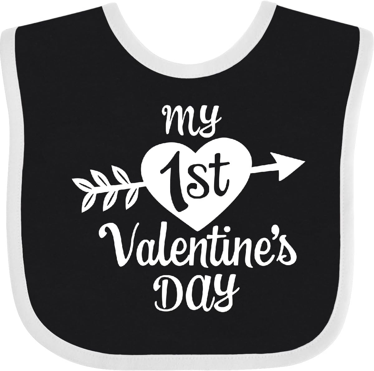 inktastic My First Valentine's Day with White Heart and Arrow Baby Bib