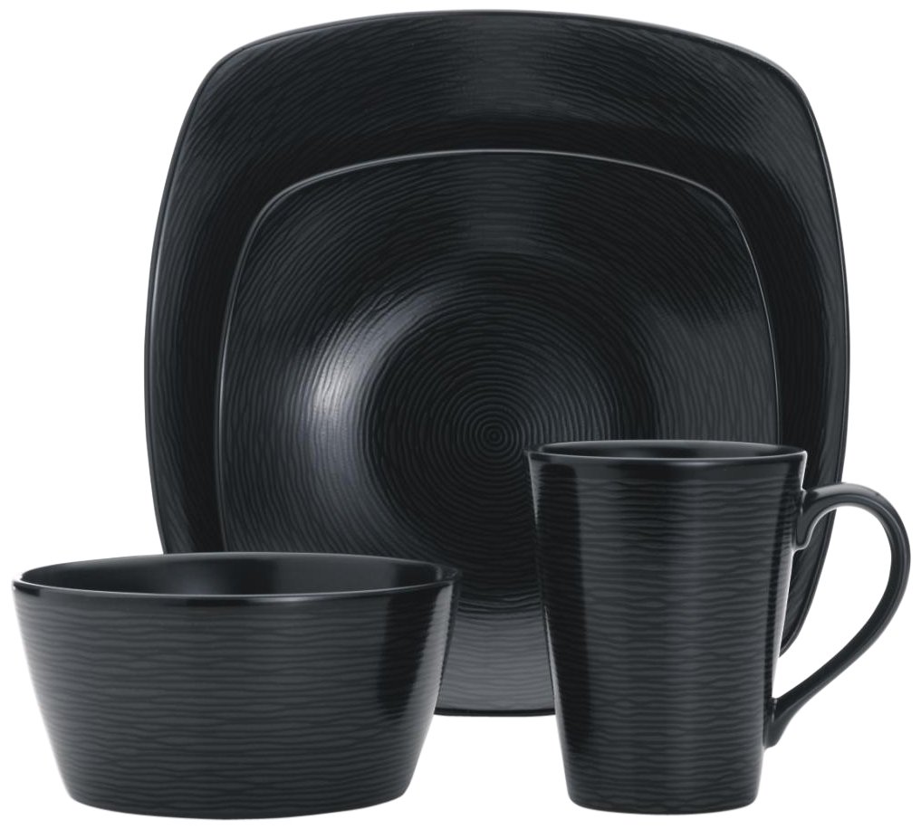 Noritake Noir sur noir lot de 4 assiettes pour vos dîners contemporains
