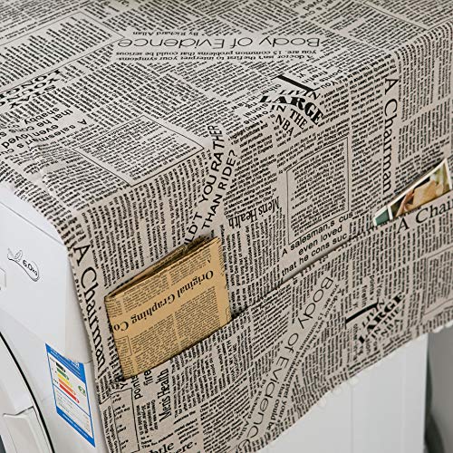Dustproof Washer and Dryer Covers for The Top Fridge Dust Cover,Anti-slip Washer and Dryer Top Covers for Home and Kitchen-Black Plaid