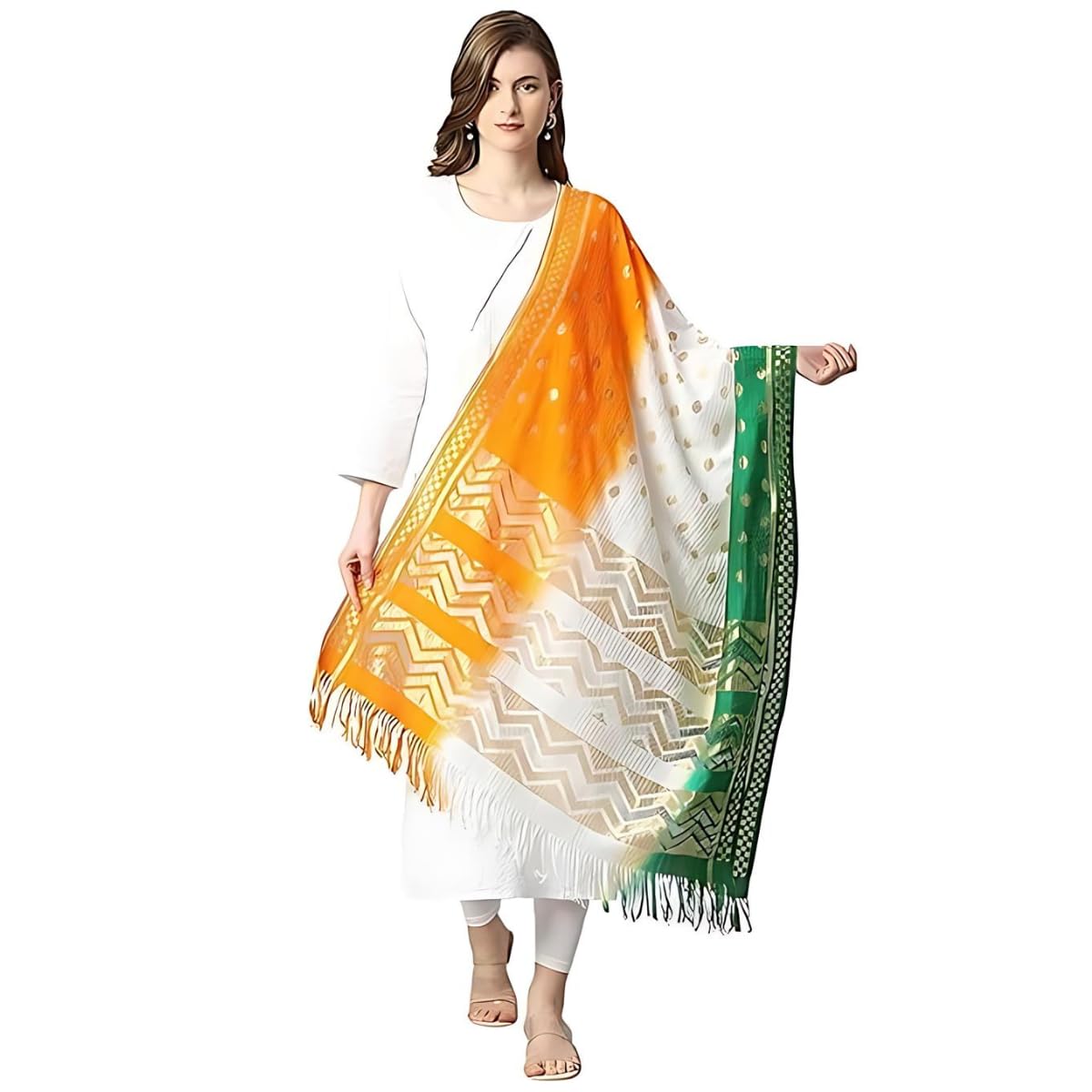 Republic day/Independence day Tricolor/Tricolour/Tiranga Stole, Dupatta, Scarf For Adult, Kids-image-14