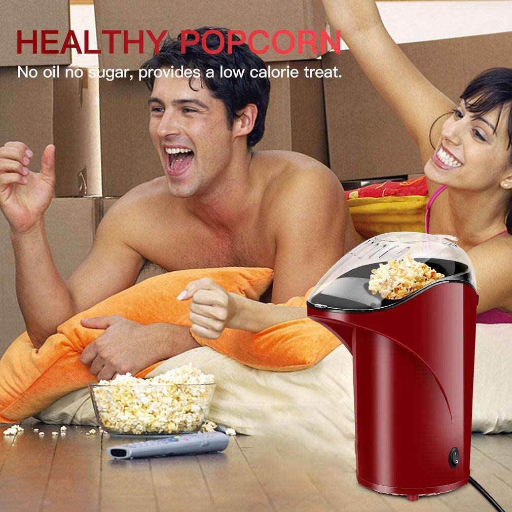 Macchina per Popcorn Macchina per Popcorn ad Aria Calda Uniforme Macchina per Popcorn da 1000 W Scivolo Pop-up Ciotola per Popcorn Senza Olio per Bambini a casa Bambini