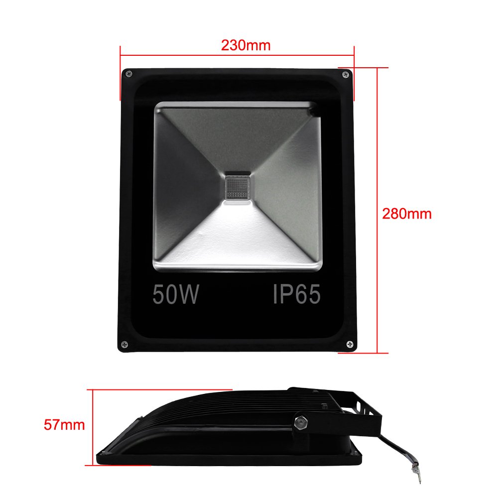 Faretto RGB con telecomando, 50 W, colore cangiante, 16 colori, 4 modalità, IP65, impermeabile, per giardino, garage, albero, matrimoni, luci d'atmosfera